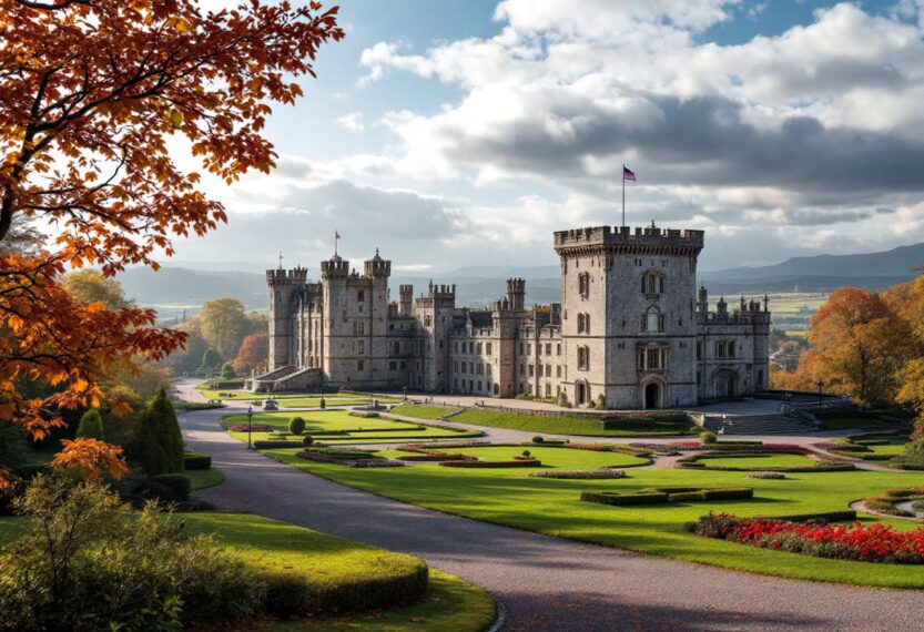 Vista panoramica del Balmoral Castle in Scozia