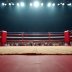 Boxers in the ring during a celebrity boxing match in Arlington