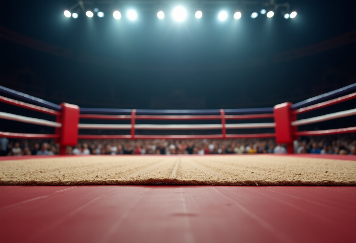 Boxers in the ring during a celebrity boxing match in Arlington