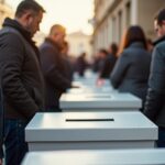 Votanti in fila per esprimere il loro voto durante le elezioni