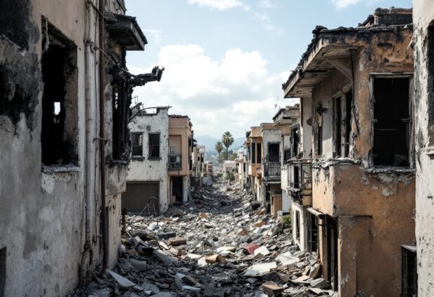 Devastated Los Angeles neighborhood post-fires