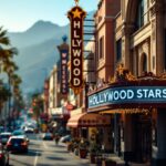 Trump with Hollywood ambassadors in a vibrant setting