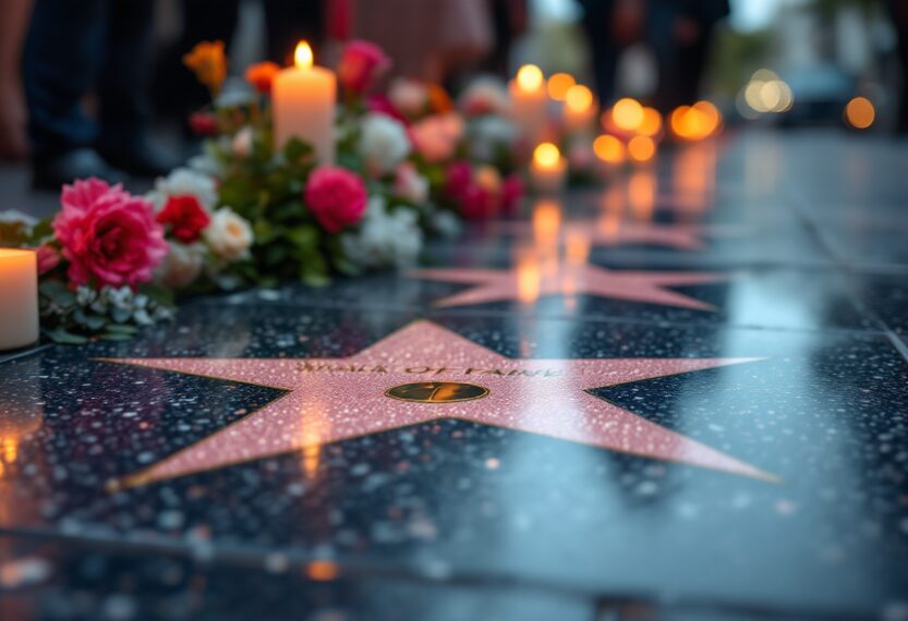 Gal Gadot's star on the Hollywood Walk of Fame surrounded by protests