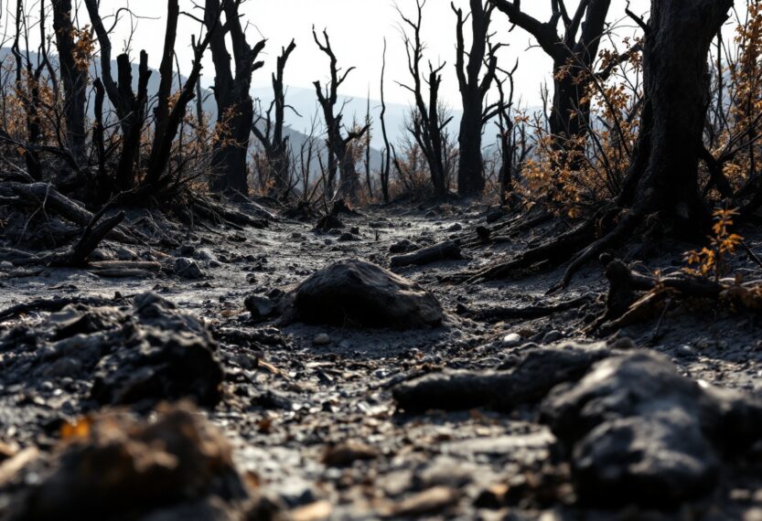 Destruction caused by wildfires in Southern California